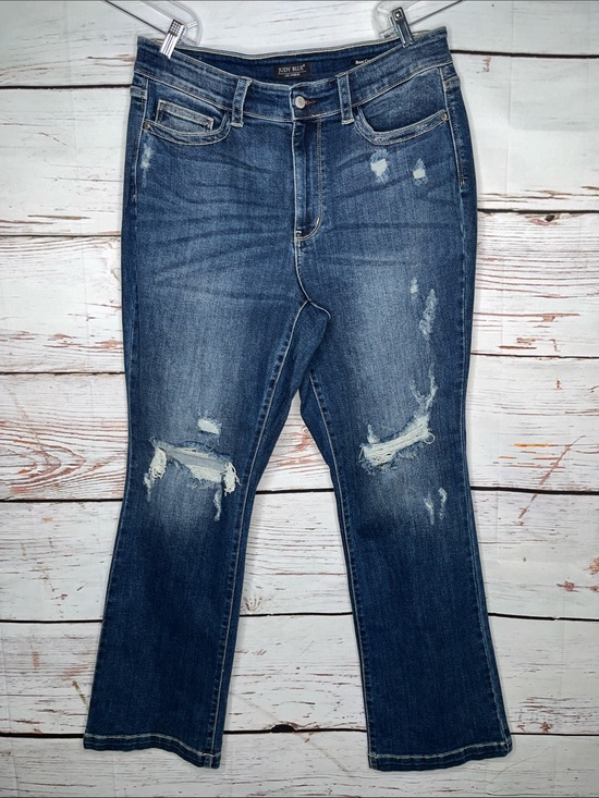 Judy Blue Denim - Judy Blue Size 16W Blue Denim Distressed Mid Rise Bootcut Jeans